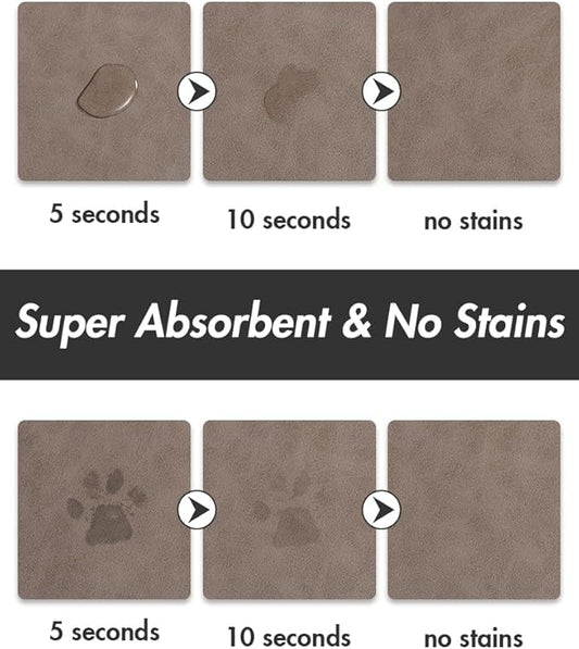 Absorbent Dog Water Mat-Cat Mat for Food and Water Bowl, Quick Dry Pet Feeding Mat, No Stains Pet Food Mat, Pet Accessories Pet Supplies-Cat Bowl Mat for Messy Drinkers, 12"x19"