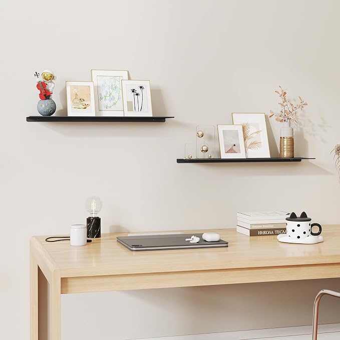 MKO 20" Floating Shelves for Wall, Long Metal Wall Mounted Shelf for Bathroom - Image 7