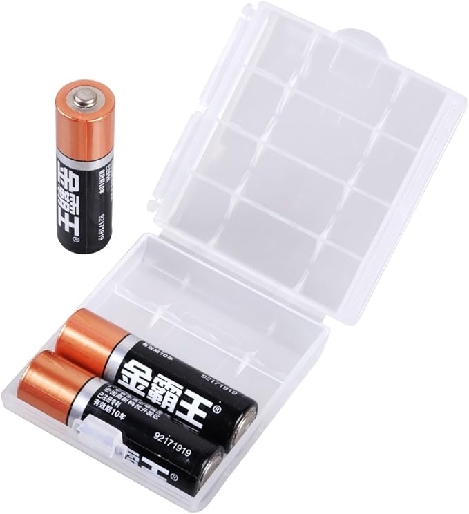 KEEPOW 12 Pcs AA/AAA Battery Storage Case Holder Box, Clear Color