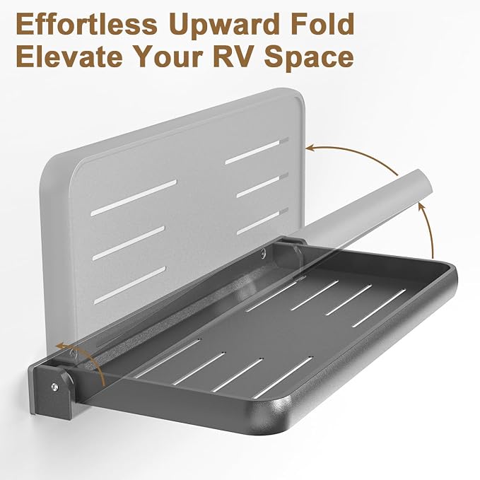 RV Aluminum Fold-Down Wall Shelf - Image 5