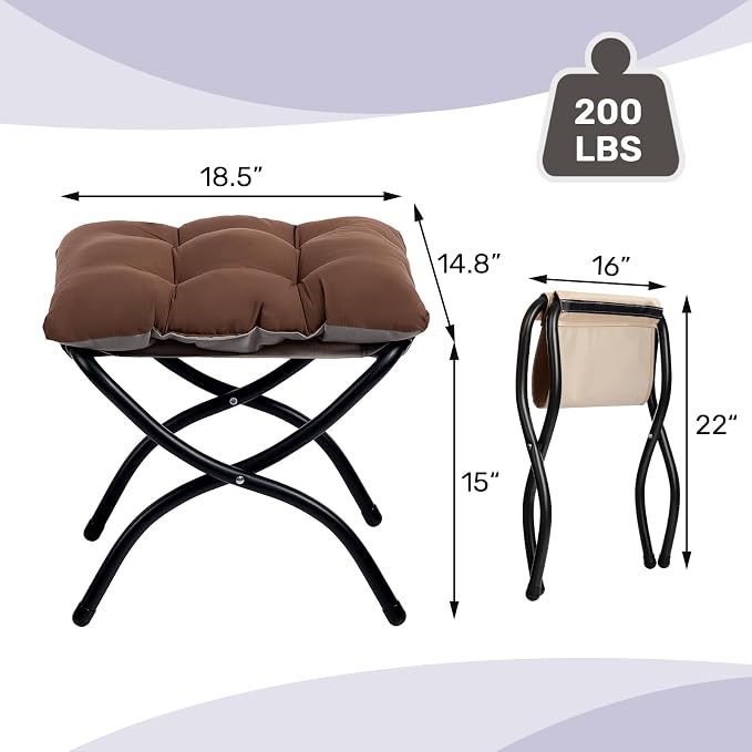 HollyHOME Lazy Chair with Foldable Ottoman, Accent Comfy Lounge Armchair and - Image 9