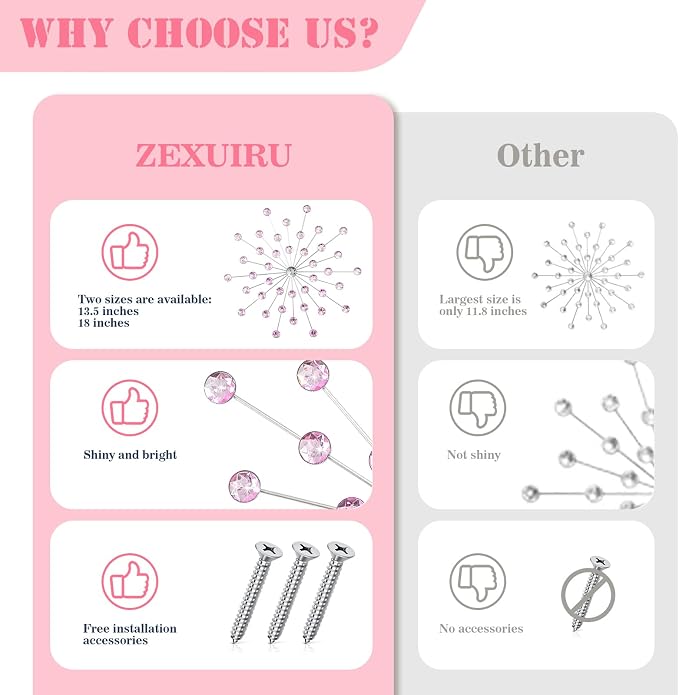 ZEXUIRU 3 Set Silver Starburst Wall Art - Image 6