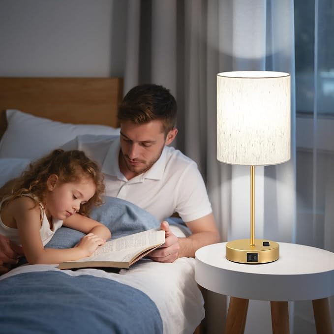 17.6" Gold Touch Lamps for Bedroom Set of 2 - Image 6