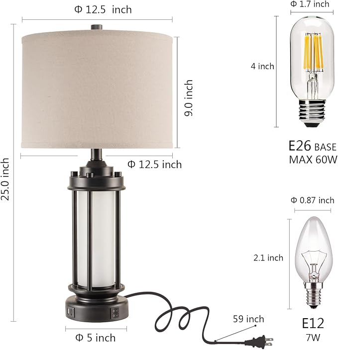 AIEAMPDO 25'' Set of 2 Modern Table Lamps - Image 5
