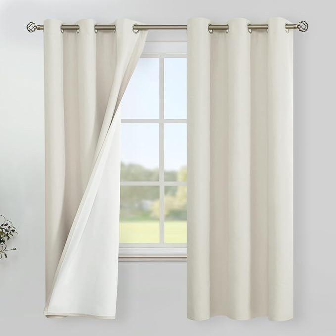 YoungsTex Linen Blackout Curtains 63 Inch Length by YoungsTex