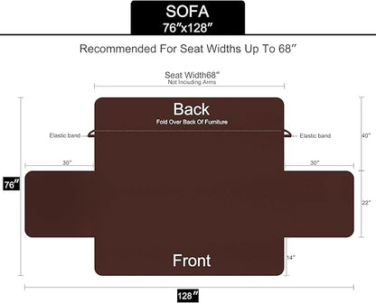 U-NICE HOME Reversible Sofa Cover Couch Cover for Dogs with Elastic Straps Water Resistant Furniture Protector for Pets Couch Cover for 3 Cushion Couch (Sofa, Burgundy/Tan)