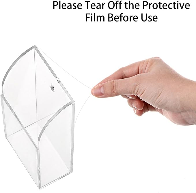 Hipiwe Wall Mount Remote Control Holder Clear Acrylic Media Organizer Box | - Image 2
