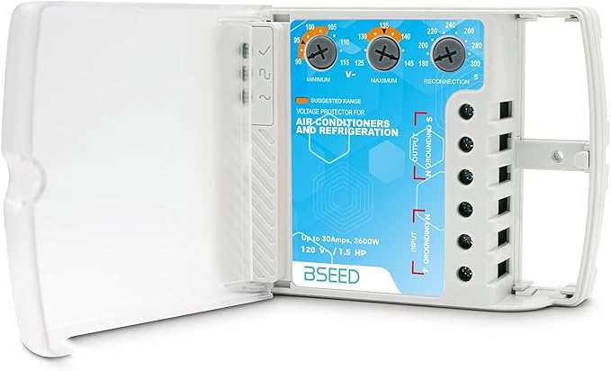 BSEED Surge Protector - Heavy Duty Power Voltage Regulator for TV, Computer & Home Appliances, Adjustable, 120V, 30A, 3600W, 1 Pack