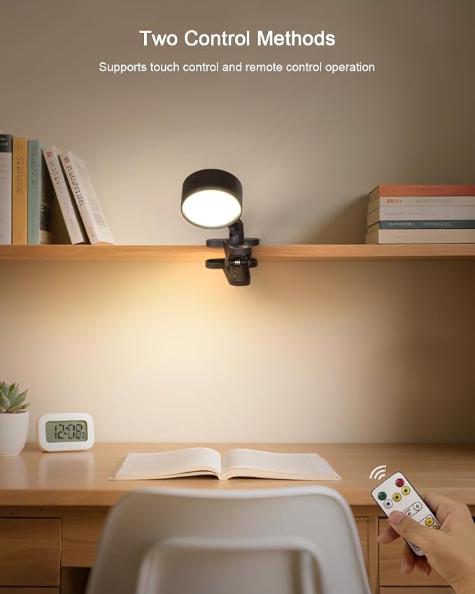 Clip on Light 5000mAh Rechargeable Battery, Clamp Reading Light - Image 6