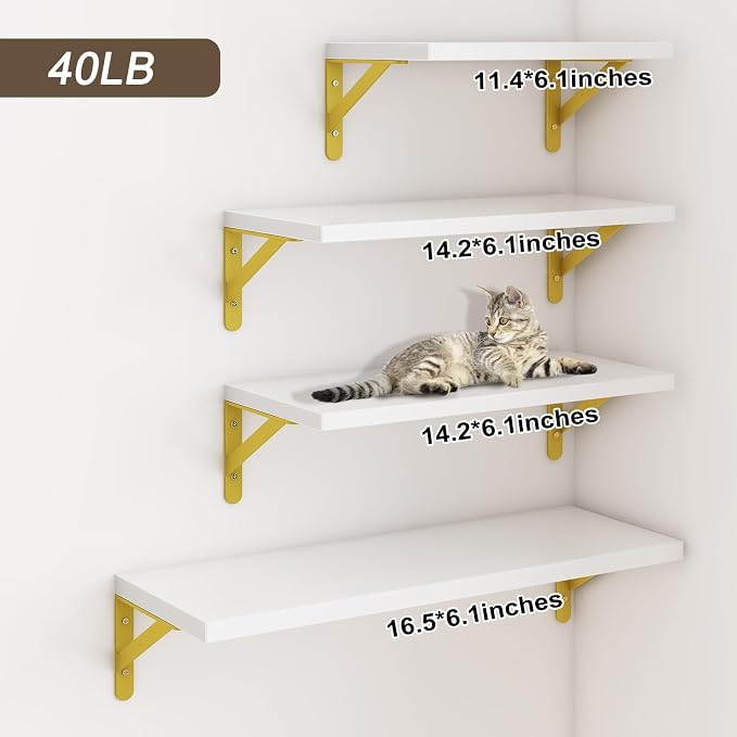 YGEOMER 4 Different Sizes Floating Shelves - Image 3