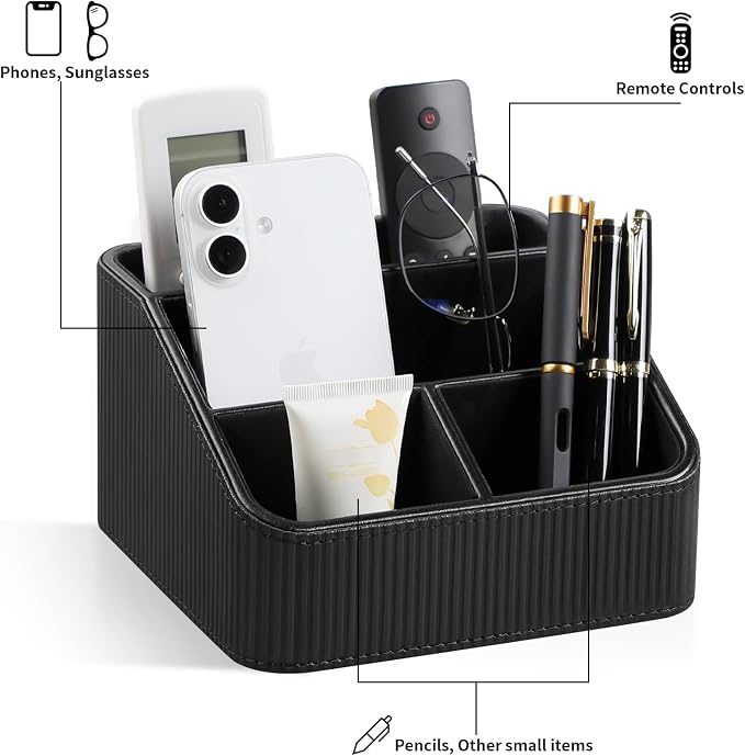 Small Remote Control Holder Bedside Nightstand Organizer Desk Caddy | 4 - Image 4