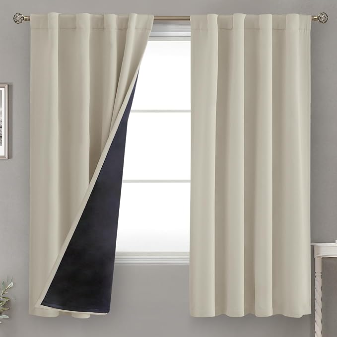 BGment Cashmere Blackout Curtains 63 Inches Long by BGment