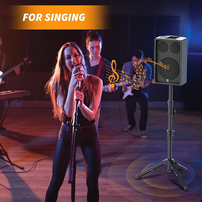 Small Speaker Stands 2 Pack, 24-50 Inch Height Adjustable Speaker Tripod Stand Pair, Lightweight 35mm Compatible Insert, Support 55 LB with 2 Storage Bags