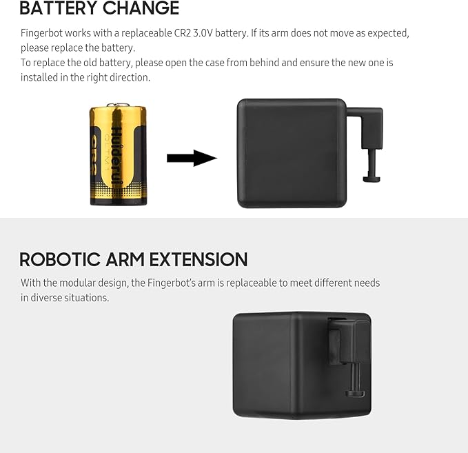 Irfora Mini BT Fingerbot Home Automation Controller with Touch Button APP Control Voice Control Schedule Timer Fingerbot Home Appliances Switch Pusher Smart Controller (BT Gateway Required)