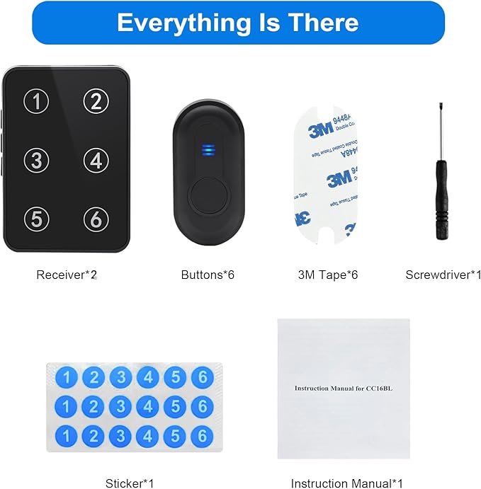 Wireless Caregiver Pager Call Button Nurse Call System 500Ft Range with LED Number Display for Elderly/Patient/Disabled at Home/Hospital/Clinic(6 Waterproof Call Button & 2 Receiver)