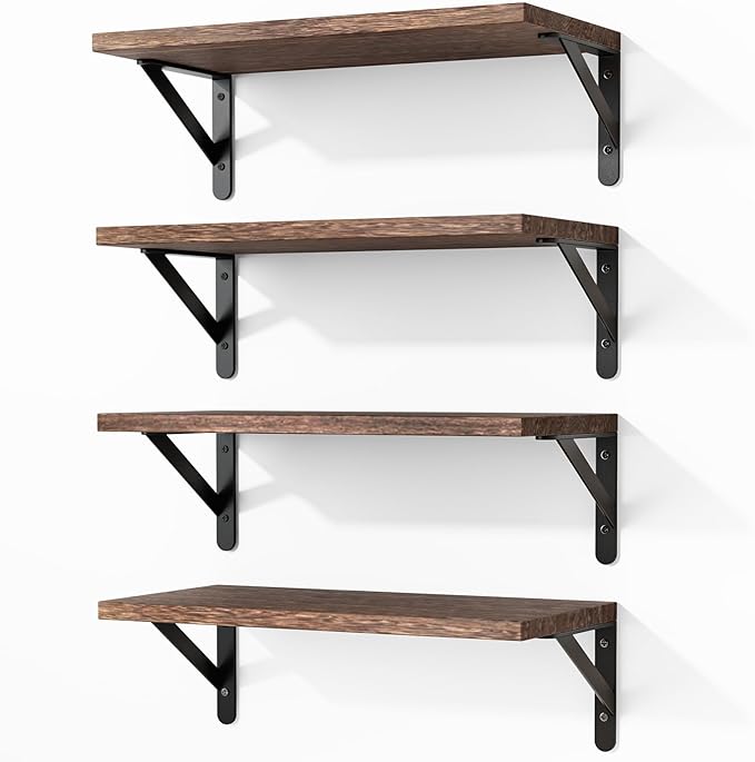 Fixwal Wall Floating Shelves for Home Decor | Wood Shelves, Natural Grain by Fixwal