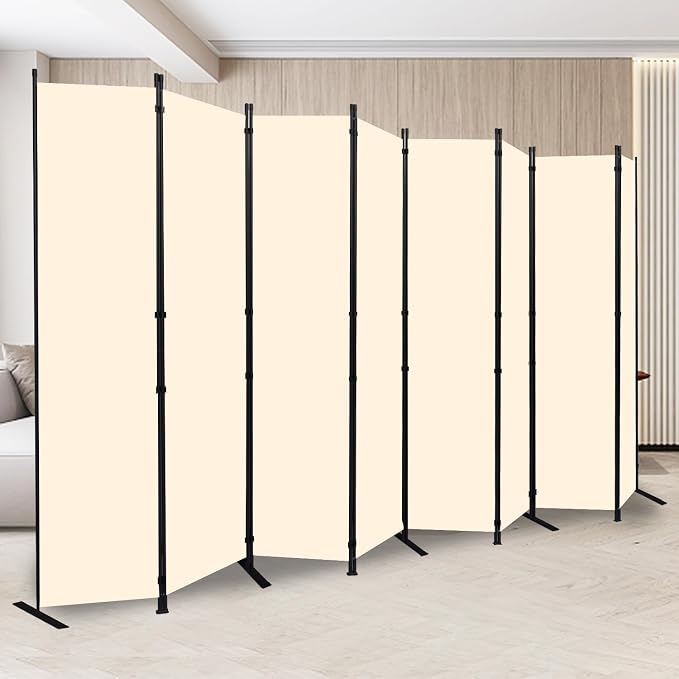 8 Panel Folding Privacy Screen, 14.67ft Wide Partition Room Dividers Panel | by HOMSCREENER