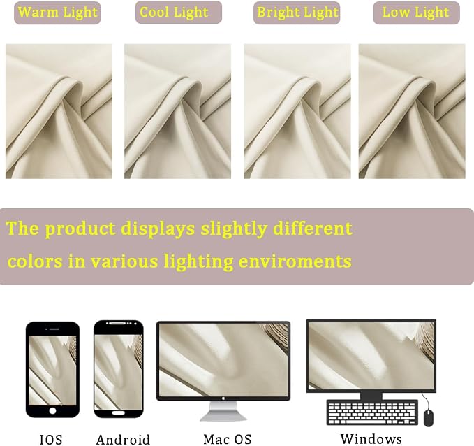 Timeper Cream Beige Velvet Curtain W104 x L84 inches 1 Panel, Thermal Insulated - Image 7