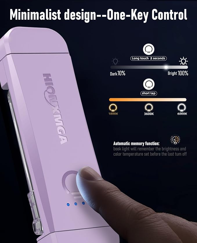 HIONXMGA Book Light, Rechargeable Reading Light - Image 2