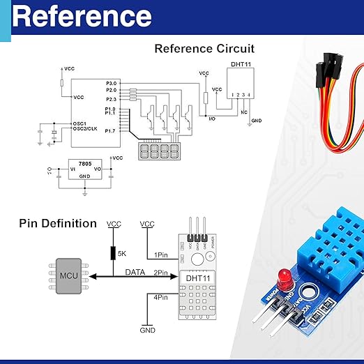 3 Set Digital Temperature and Humidity Sensor Modules, Compatible with DHT11, 3.3V–5V Sensors for Arduino with Dupont Wires
