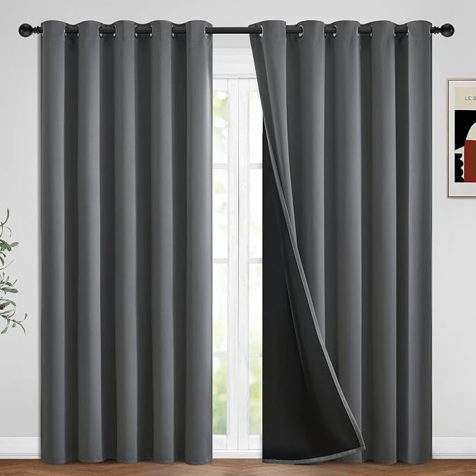 Yakamok Grey Blackout Curtains 96 inches Long by Yakamok