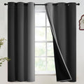 SimpleHome 100% Blackout Ombre Bedroom Curtains Black and Greyish White by SimpleHome