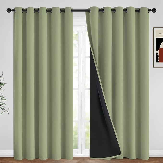 Yakamok 100% Blackout Curtains for Bedroom 84 Inch Length, Light Blocking Drapes by Yakamok