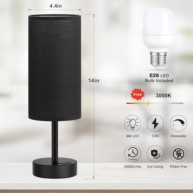 Dicoool Bedside Table Lamp for Bedroom - Image 5
