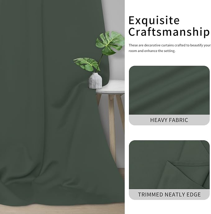 Easy-Going Thermal Grommet Blackout Curtains, 2 Panels 42x63 in | Greyish Green - Image 5