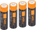 XONBDNOX 3400 mah High Capacity Rechargeable Battery Case 4 Pack-with for Toy Cars,Small Electronic,Devices,headlamps, flashlights, Cameras,etc.