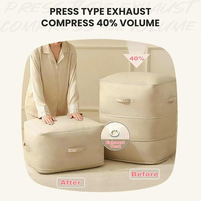 Comforter Storage Bag, Bedding & Blanket Self Compression Storage Organizer | - Image 6