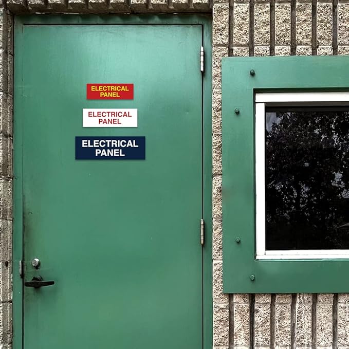 All Quality Basic Electrical Panel Sign - Fire Regulation Safety Compliance Sign - Blue - Small (1 Pack)