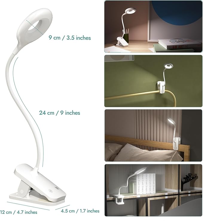 CUHIOY Rechargeable Clip on Reading Light - Image 4