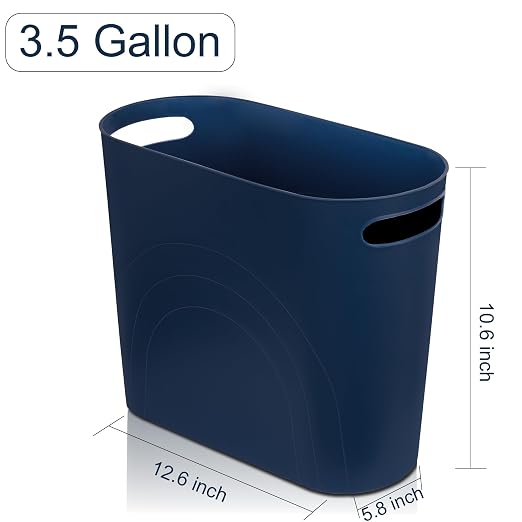 rejomiik Small Bathroom Trash Can, 3.5 Gallon Slim Garbage Can, Office and - Image 6