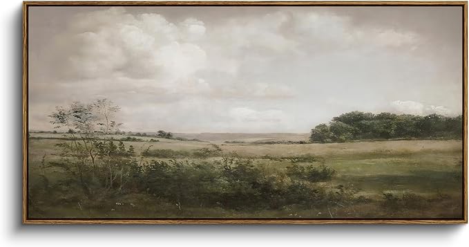 InSimSea Extra Large Framed Vintage Wall Art, Rustic Landscape, 40x20in | by InSimSeaArt