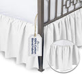 BLISSFORD White Bed Skirt King Size 21 inch Drop - with Split Corners - Cotton Blend Ruffled Bedskirt, Dust Ruffle with Platform, White King Bed Skirt, Machine Washable