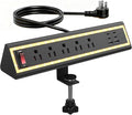 Desk Clamp Power Strip with Nightlight, 40W Fast Charging, 10FT Extension Cord by NYYTGE
