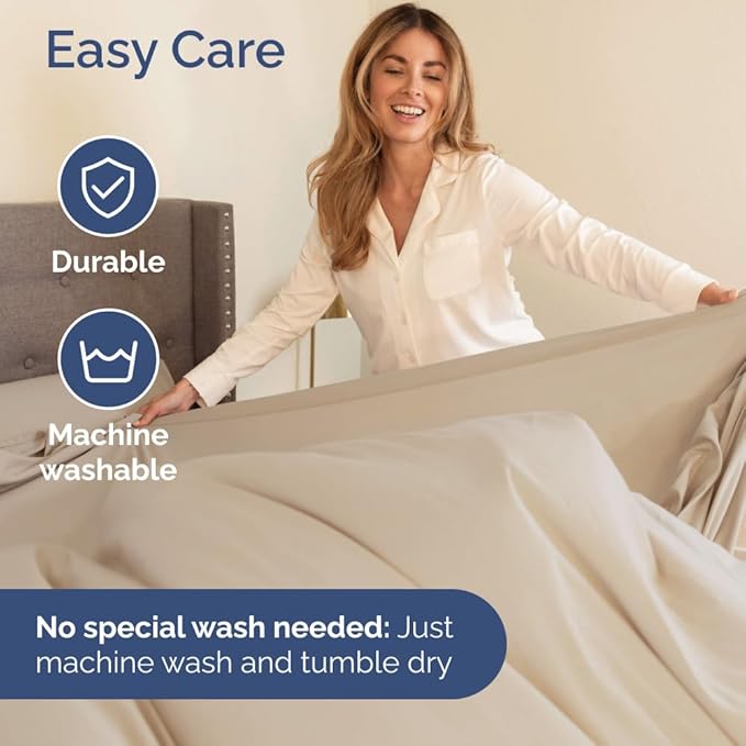 Split Head King Sheets Set - Top Split King Sheets for Adjustable Beds, Easy-Fit Split Head King Mattress - Flex Split Top King Sheets, Easy-Fit, Breathable, Deep Pocket Split King Sheets Set - Wheat