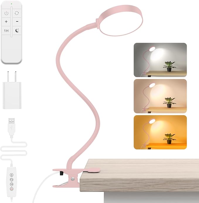 iFalarila Reading Light with Remote, LED Desk Lamp Clip on RA>95 Dimmable by iFalarila
