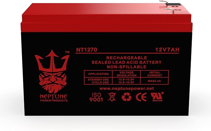 Neptune Power Products Brand NT1270 12V 7Ah Rechargeable Sealed Lead Acid Battery - Enduring 6-DW-7 UB1270-2 Pack Replacement Batteries