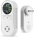Vilfet Carbon Monoxide Detectors & Natural Gas Detector, 4-in-1 Carbon Monoxide Detectors Plug in, Gas Leak Detector with Dual Alarms, Temperature & Humidity Sensor for Home, RV, White, 1 Pack