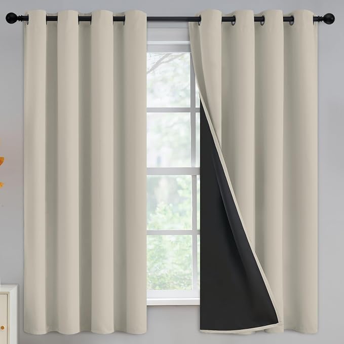 Yakamok Stone Blackout Curtains 63 inches Long by Yakamok