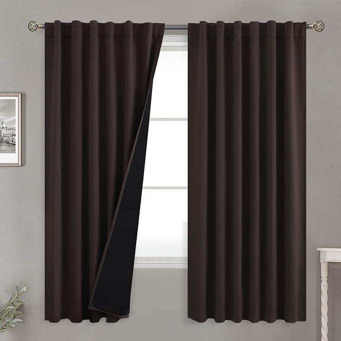 BGment 72 inch Curtains with Thermal Insulation Liner, 100% Blackout Light by BGment