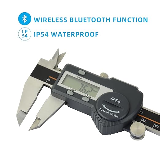 AICEY Digital Caliper Measuring Tool, IP54 Waterproof Stainless Steel Electronic Caliper with Large LCD Display Digital Micrometer, Available in 6in/150mm (ACE-KC15)