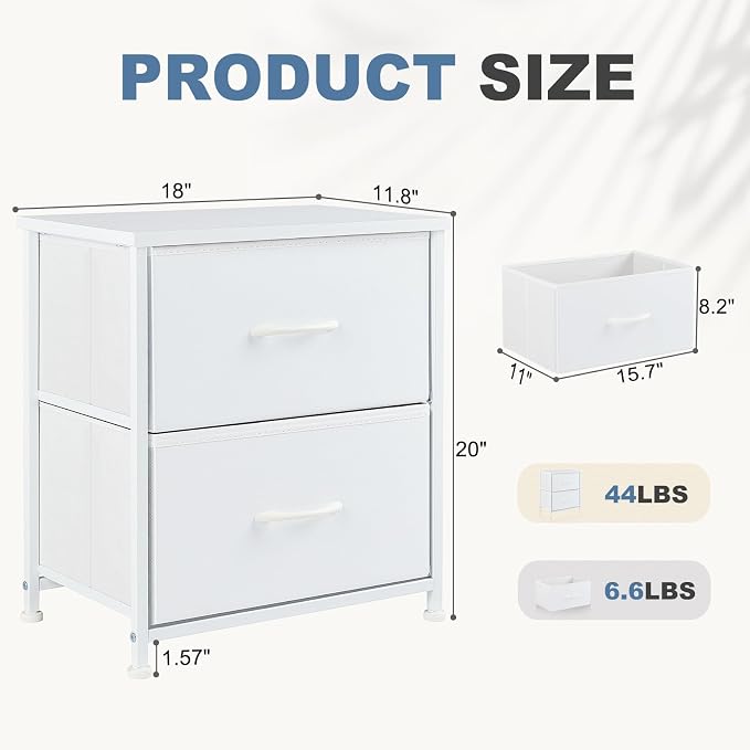 DUMOS Nightstand Set of 2, Small Dresser - Image 3