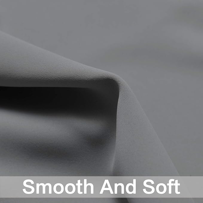 Yakamok Blackout Curtains 38x63 inch Grey Thermal Drapes-Bedroom | 2 panels - Image 4