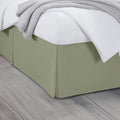 Twin Bed Skirt, Luxury 21 Inch Drop Sage Pleated Bed Skirt, Double Brushed Microfiber, Box Pleat Design, Wrinkle & Fade Resistant, Easy Fit Tailored Bedskirt for Twin Size Beds