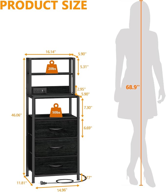 Night Stand, Tall Nightstand - Image 2