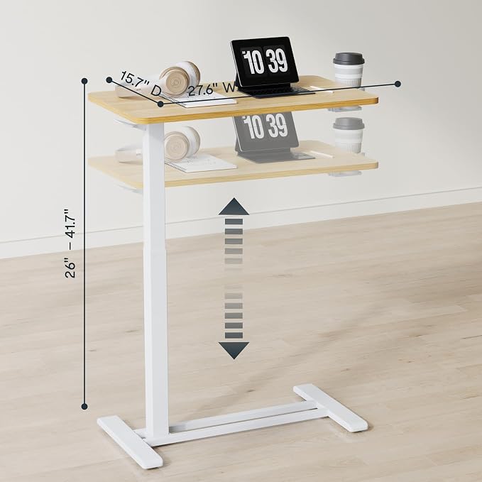 FLEXISPOT H7 28" Pneumatic Height-Adjustable Overbed Table - Image 12