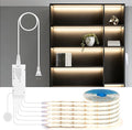 CHNMALITAI 12V Under Cabinet Lighting Kit,3.3Ft 6-in-1 Self-Adhesive COB LED Strip Lights with 36W Adapter Touch Dimmable Led Shelf Lighting 4000k for Kitchen Counters Book Shelf Closet Showcase